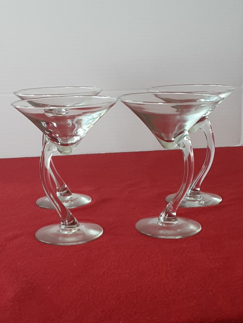 Libbey Bravura Swerve Martini Clear Glasses - Set of 4 - Vtg - Picture 3 of 5